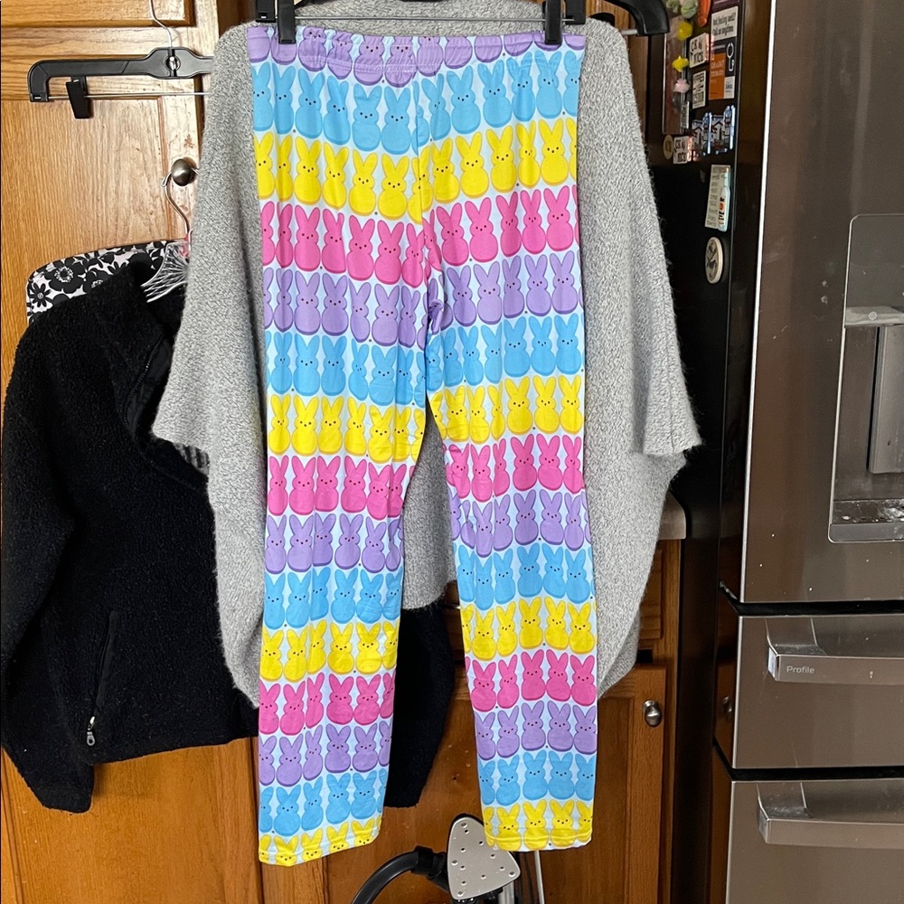 PEEPS Bunny Lounge Pants Size Small Medium Elastic Waist Drawstring Easter - Picture 4 of 5